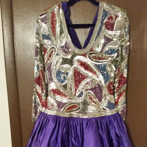 Naeem Khan Purple Beaded/Sequined Gown REDUCED 50%